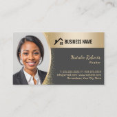 Makelaar Custom Logo Gold Realtor Foto Visitekaartje (Voorkant)