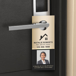 Makelaar Custom Logo Modern Gold Realtor Deurhanger