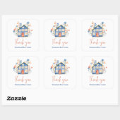 makelaar dank u | Sweet Waterverf House Flowers Vierkante Sticker (Vel)