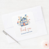 makelaar dank u | Sweet Waterverf House Flowers Vierkante Sticker (Envelop)