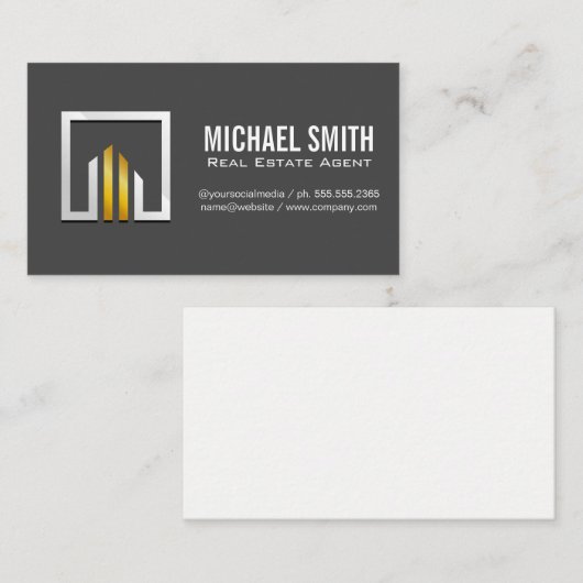 Makelaar | Eigendomsbeheerder Zakelijke Kaart Visitekaartje (Voorkant / Achterkant)