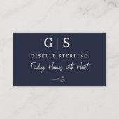 Makelaar Elegant Navy Blue Cream Visitekaartje (Voorkant)