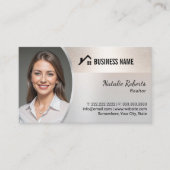 Makelaar Elegant Zilver Makelaar Foto Visitekaartje (Voorkant)