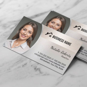 Makelaar Elegant Zilver Makelaar Foto Visitekaartje