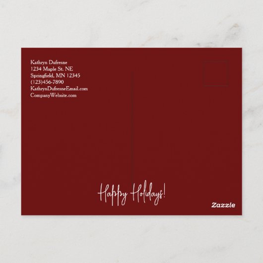 Makelaar "Er Is Geen Plaats Als Thuis" Kerstkaart Briefkaart (Achterkant)