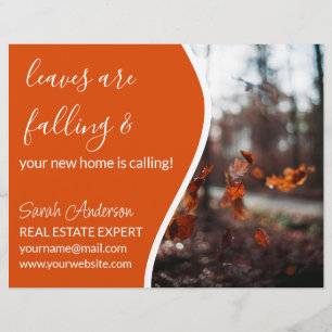 Makelaar FALL CARD shop bord Flyer