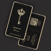 Makelaar Faux Crown Gold Key Trim Hypotheek Modern Visitekaartje
