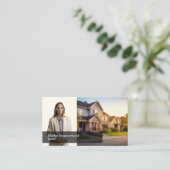 Makelaar Foto Logo & QR-code Visitekaartje (Staand voorkant)