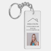 Makelaar Foto QR Code Zakelijke Kaart Sleutelhanger (Voorkant Links)