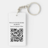 Makelaar Foto QR Code Zakelijke Kaart Sleutelhanger (achterkant)