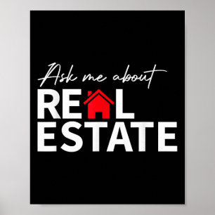 Makelaar Funny Realtors vragen me over onroerend g Poster