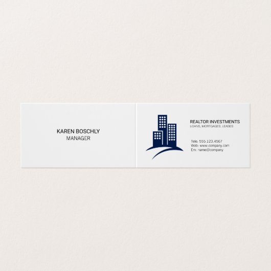 makelaar | Gebouwen | makelaardij Visitekaartje (Buitenkant ongevouwen)