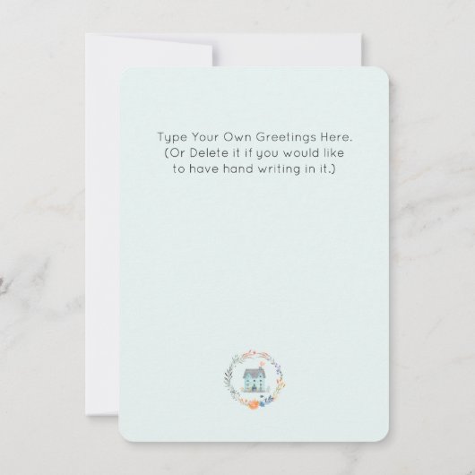 Makelaar Gefeliciteerd met nieuwe huiseigenaar Bedankkaart (Achterkant)