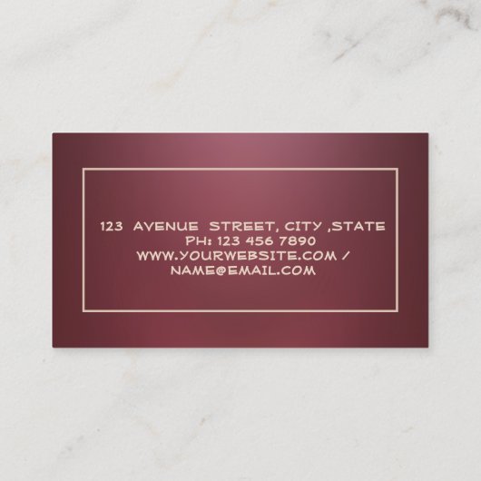 Makelaar Glitter House Roof Bourgondië Visitekaartje (Achterkant)