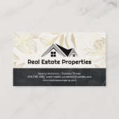 Makelaar | Gold Flowers Visitekaartje (Voorkant)