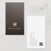 Makelaar Gold House Icon geborsteld metaal Visitekaartje (Voorkant / Achterkant)