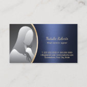 Makelaar Gold House Logo Navy Blue Foto Visitekaartje (Achterkant)