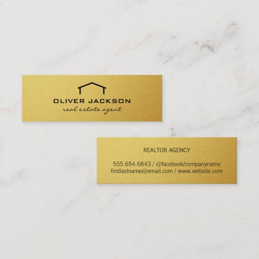 Makelaar Goud Elite Mini Visitekaartje (Voorkant / Achterkant)