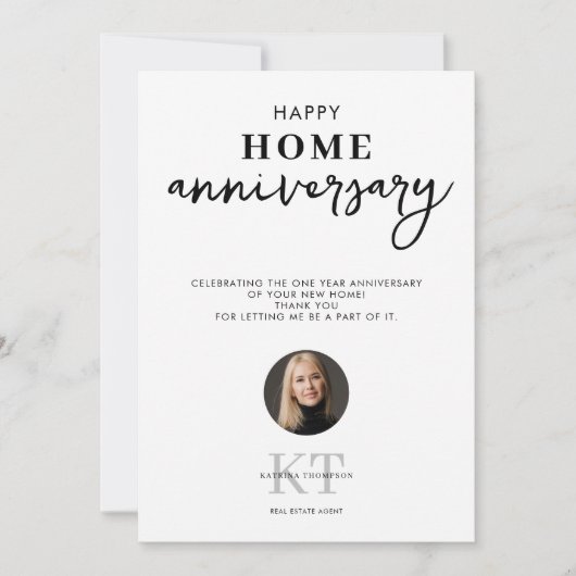 Makelaar Happy Home Jubileum Bedankkaart (Voorkant)