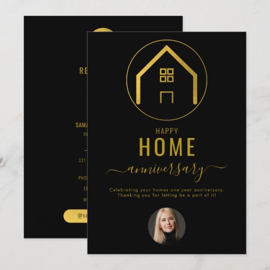 Makelaar Happy Home Jubileum Notitiekaartje (Voorkant / Achterkant)