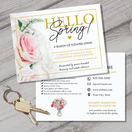 Makelaar HELLO Lente checklijst Aankondigingskaart