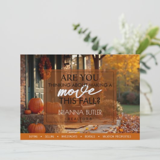 makelaar Herfst onroerend goed Briefkaart (Staand voorkant)