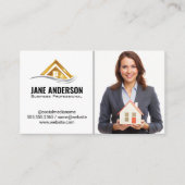 Makelaar houdt huis | Zakenvrouw Visitekaartje (Voorkant)