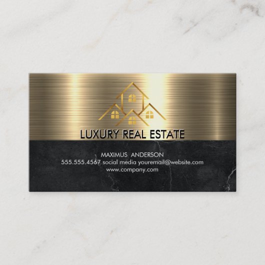 Makelaar | House Gold Logo Visitekaartje (Voorkant)