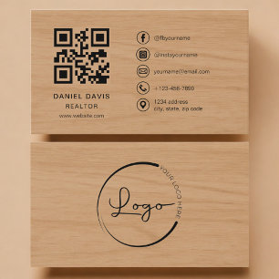 Makelaar Hout Professioneel QR Code Visitekaartje
