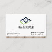 Makelaar | Houten Afwerking Huis Icoon 2 Visitekaartje (Voorkant)