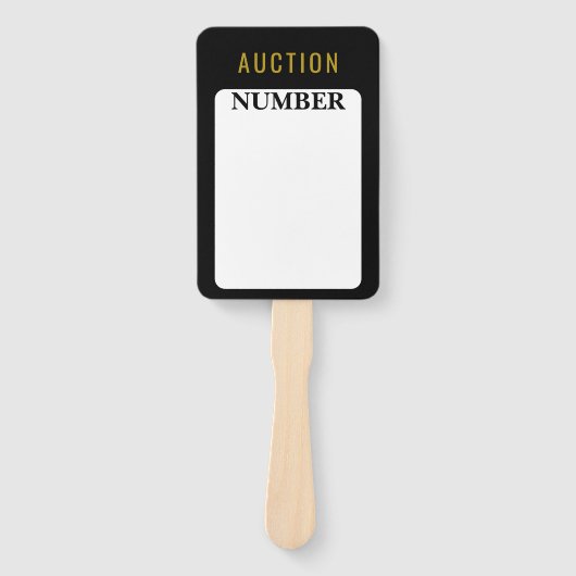 Makelaar Huis Bieden Veiling Paddle Handwaaier (Voorkant)