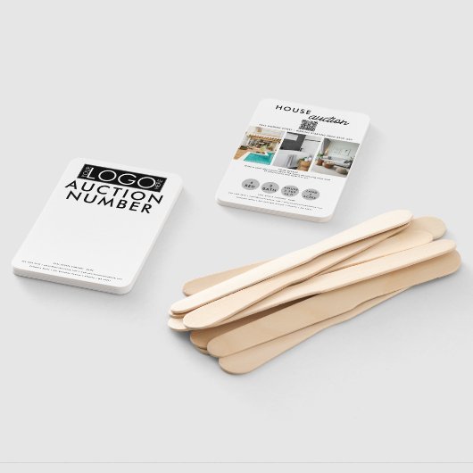 Makelaar Huis Bieden Veiling Paddle Handwaaier (Niet-gemonteerd)