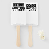 Makelaar Huis Bieden Veiling Paddle Handwaaier (Voorkant en achterkant)