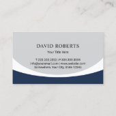 Makelaar Huis Dak Typografie Navy Blue Visitekaartje (Achterkant)