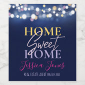 Makelaar huis lief huis cadeau wijn etiket (Enkel label)