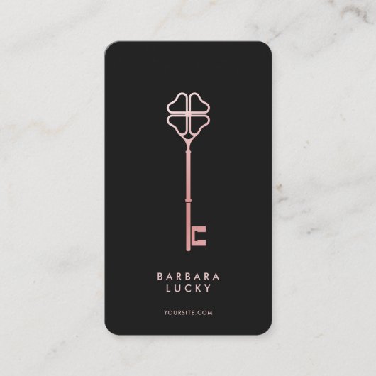 Makelaar Hypotheek Makelaar Elegant Zwart Rosegold Visitekaartje (Voorkant)