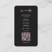 Makelaar Hypotheek Makelaar Elegant Zwart Rosegold Visitekaartje (Achterkant)