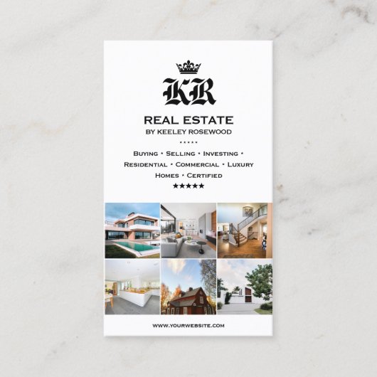 Makelaar Hypotheek Makelaar Monogram Minimaal Wit Visitekaartje (Voorkant)