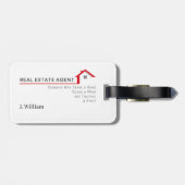 Makelaar iemand die een handje helpt bagagelabel (Achterkant horizontaal)