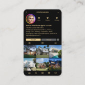 Makelaar IG Elegant Zwart Modern Vastgoedmakelaar Visitekaartje (Voorkant)