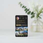 Makelaar IG Elegant Zwart Modern Vastgoedmakelaar Visitekaartje (Staand voorkant)