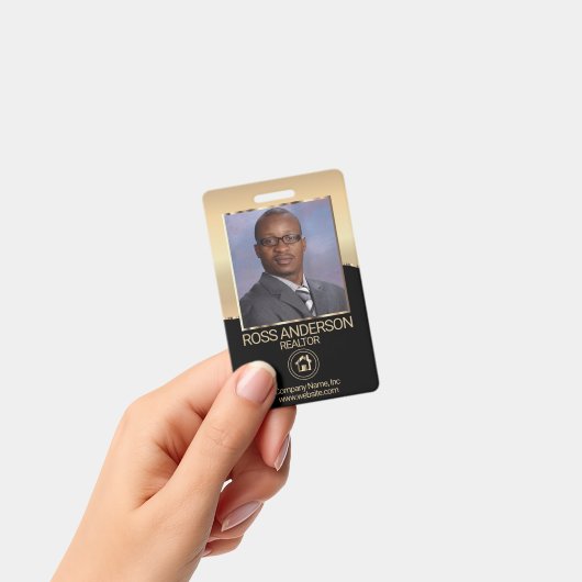 Makelaar in het zwart en goud badge (Handheld)