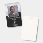 Makelaar in het zwart en zilver badge (Voor- en achterkant)