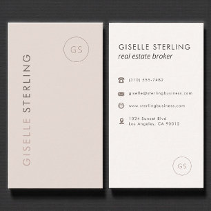 Makelaar in onroerend goed Blush Roze Minimalistis Visitekaartje