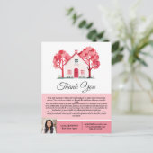 makelaar in onroerend goed dank u aan de klant briefkaart (Staand voorkant)