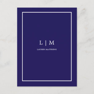 makelaar in onroerend goed eenvoudig blauw minimal briefkaart