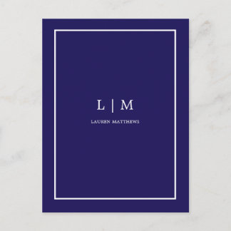 makelaar in onroerend goed eenvoudig blauw minimal briefkaart