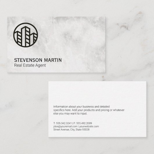 makelaar in onroerend goed | Gebouwen Visitekaartje (Voorkant / Achterkant)
