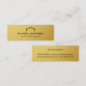 Makelaar in onroerend goed Gold Elite Mini Visitekaartje (Voorkant / Achterkant)