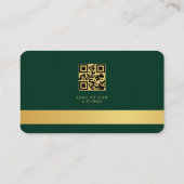 Makelaar in onroerend goed groen gouden QR-code Visitekaartje (Achterkant)